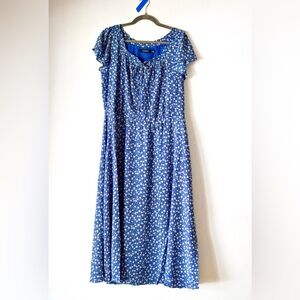 Ralph Lauren Women’s Blue Floral Midi Dress